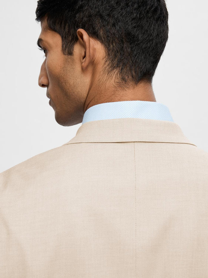 Beige Structured Suit-Set Blazer
