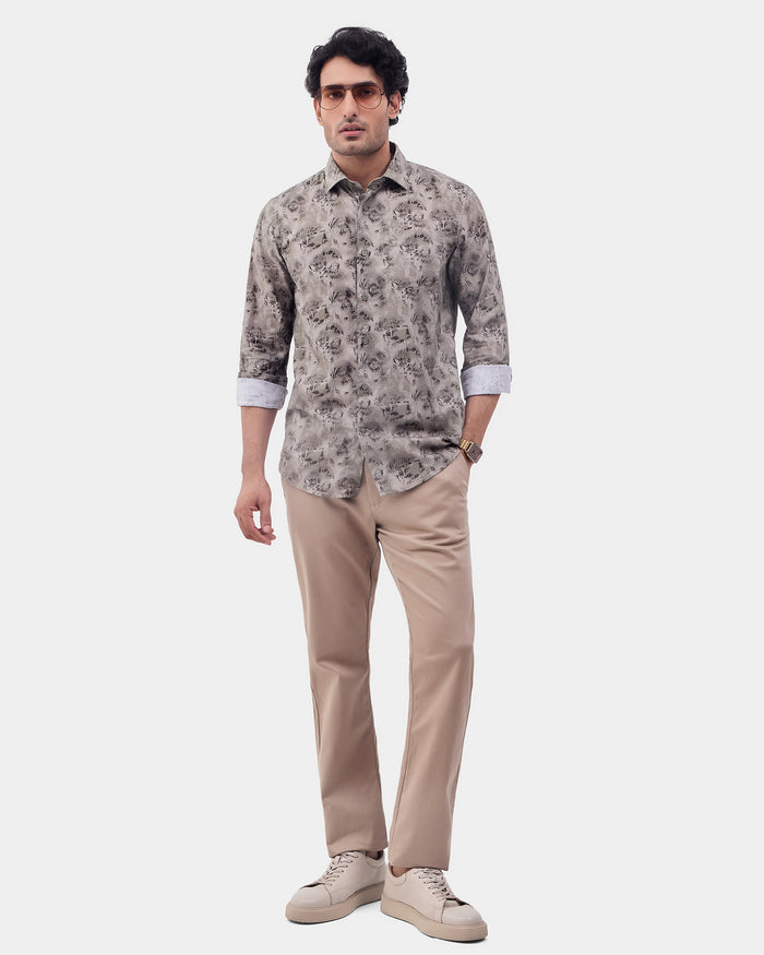 Beige Textured Khakis - Langstang