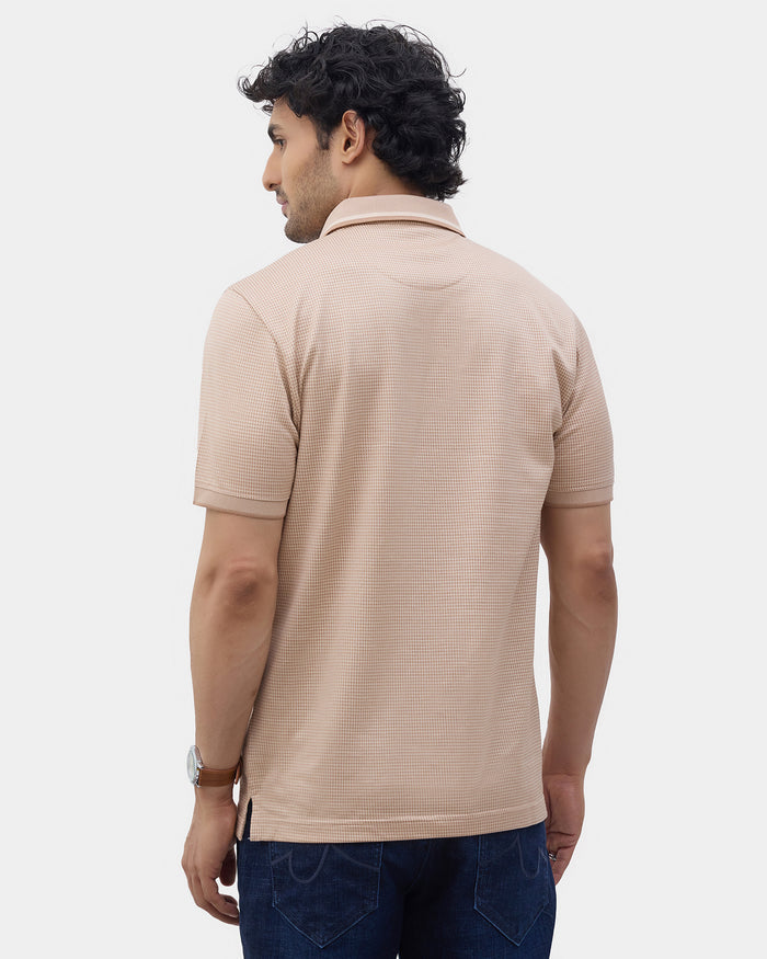 Beige Textured Polo - Bomi