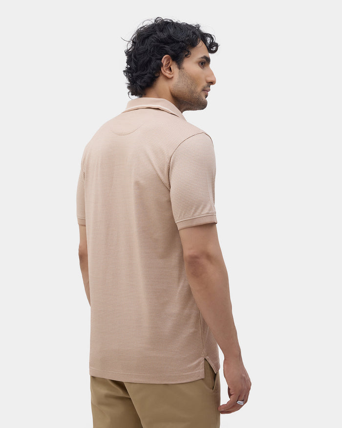 Beige Textured Polo - Bomi