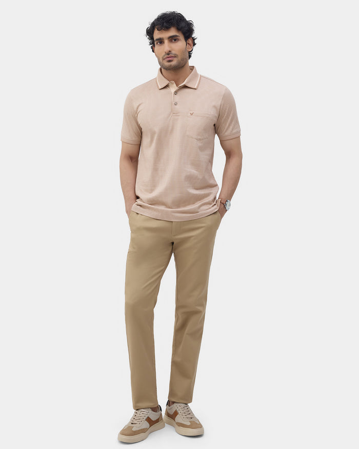 Beige Textured Polo - Bomi