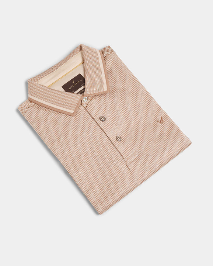 Beige Textured Polo - Bomi