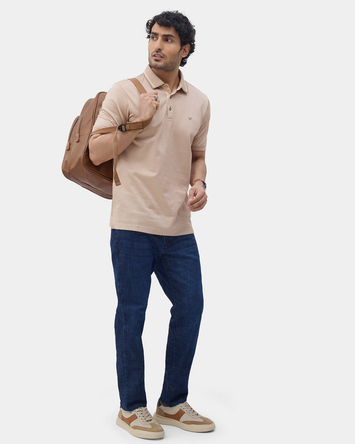 Beige Textured Polo - Bomi