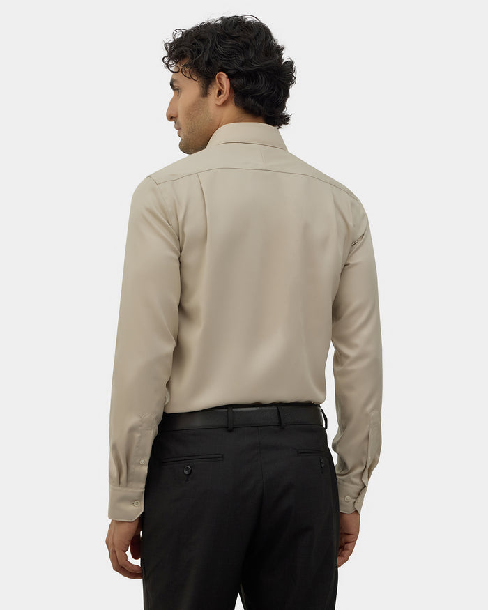 Beige Unwrinkle Textured Shirt - P31