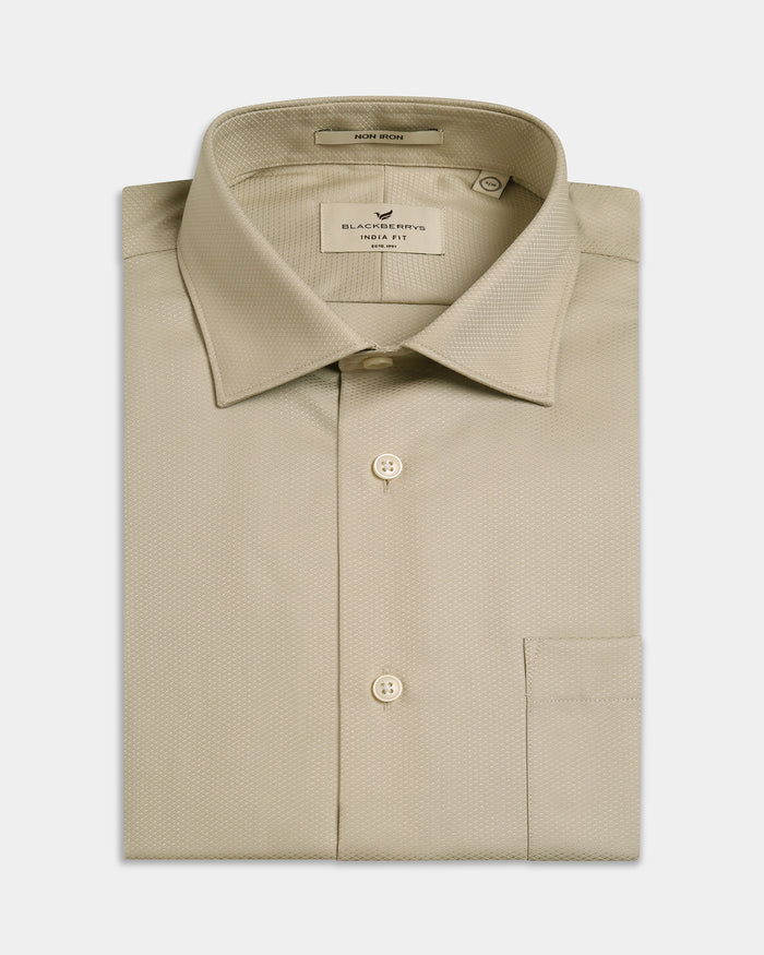 Beige Unwrinkle Textured Shirt - P31