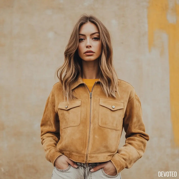 Bella Jacket Tan - Nappa Suede