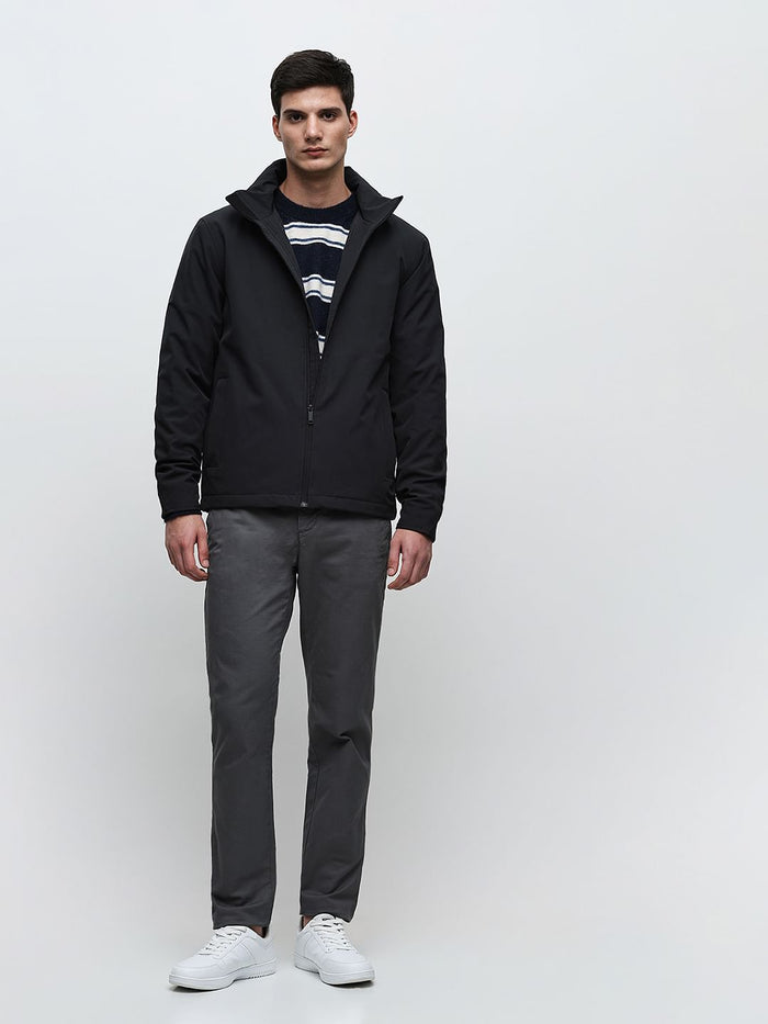 Black High Neck Padded Jacket