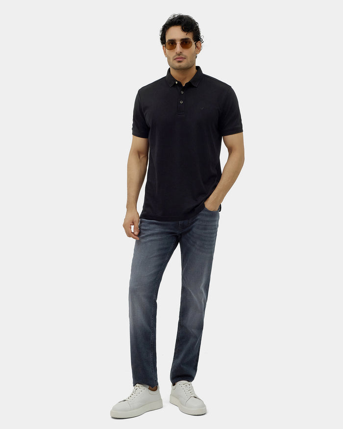 Black Luxe Solid Polo - Toll