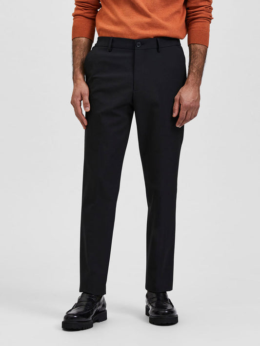 Black Mid Rise Tailored Trousers