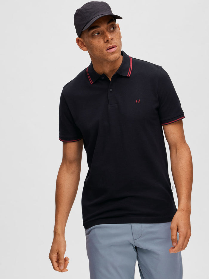 Black Organic Cotton Polo T-shirt