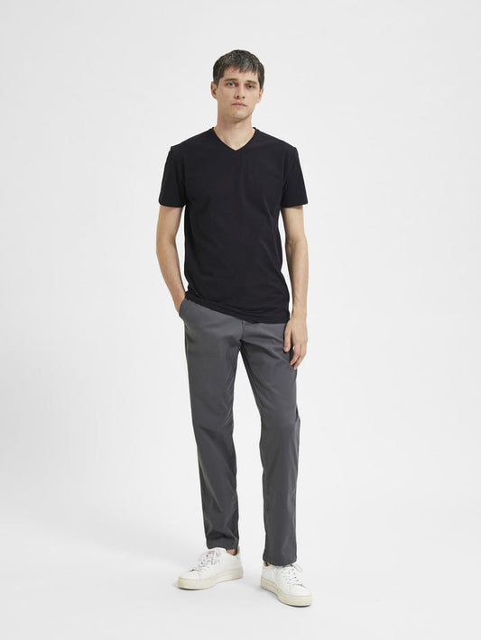 Black Organic Cotton V-Neck T-shirt