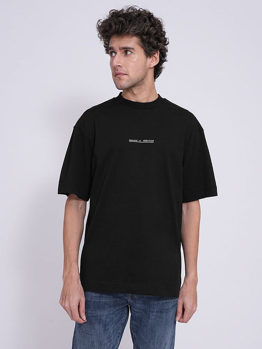 Black Printed Organic Cotton T-Shirt