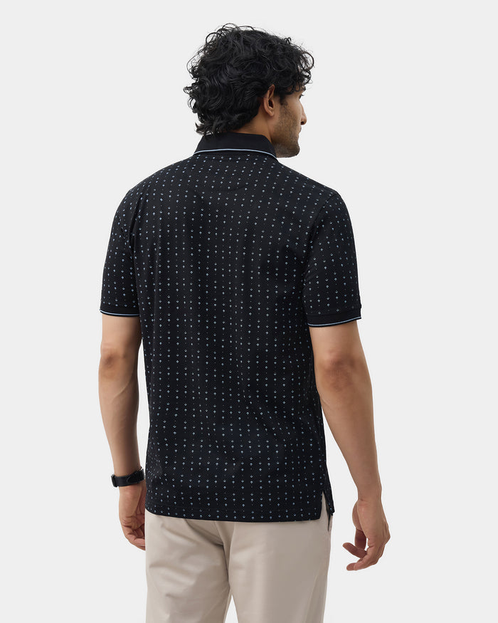 Black Printed Polo - Kima