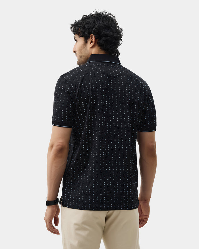 Black Printed Polo - Kima