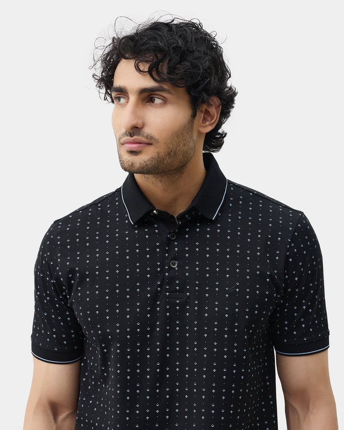 Black Printed Polo - Kima