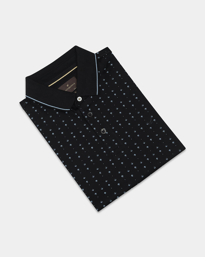 Black Printed Polo - Kima