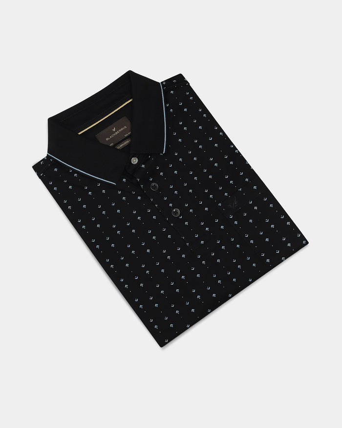 Black Printed Polo - Kima