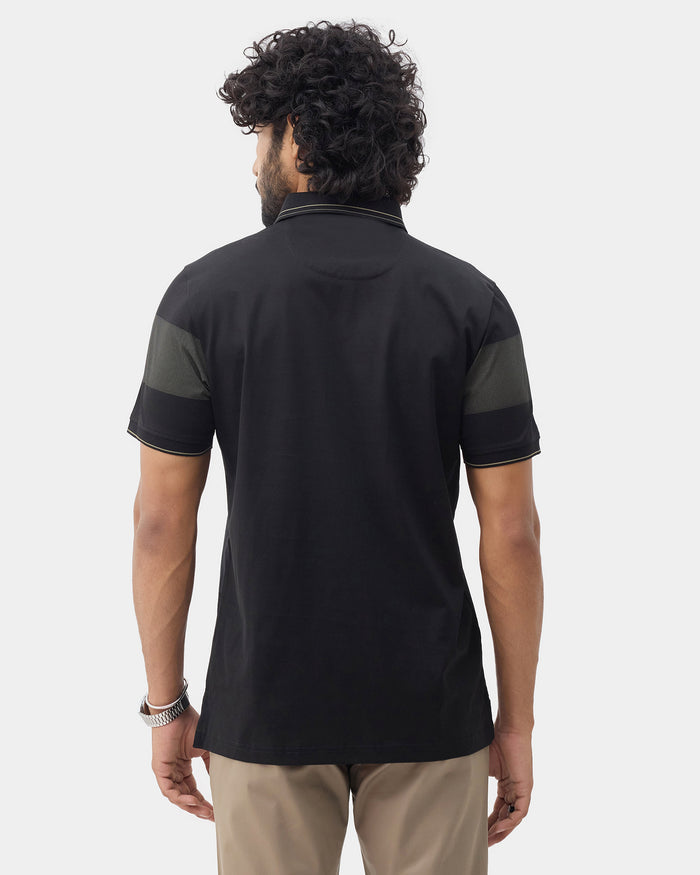Black Printed Polo - Muki