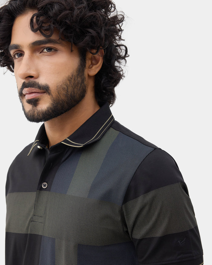 Black Printed Polo - Muki