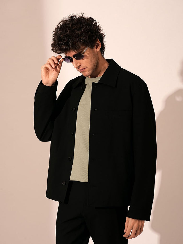 Black Regular Fit Hybrid Blazer