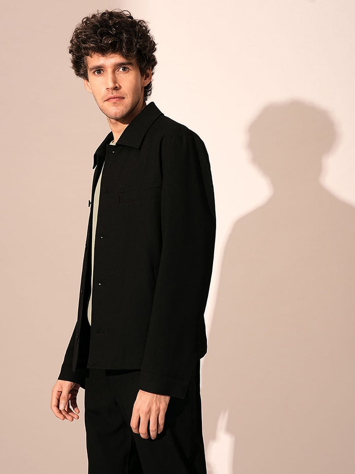 Black Regular Fit Hybrid Blazer