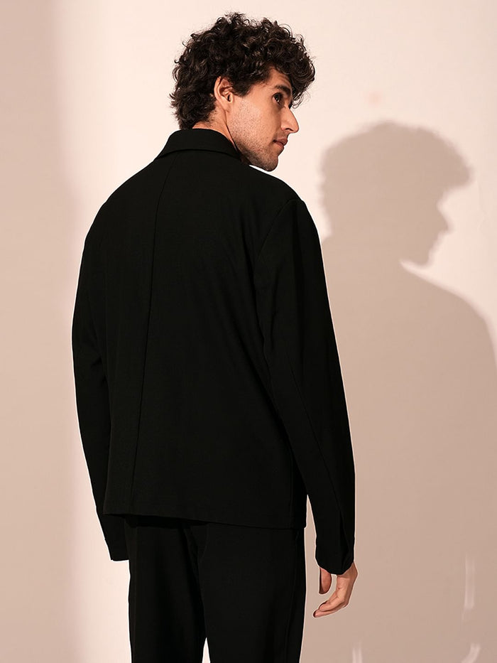 Black Regular Fit Hybrid Blazer
