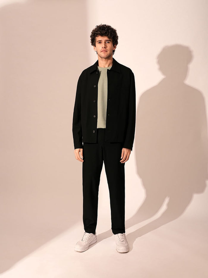 Black Regular Fit Hybrid Blazer