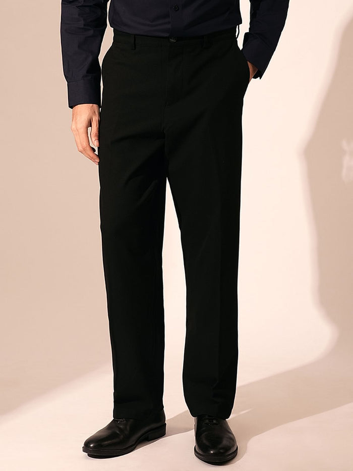 Black Relaxed Fit Tailored Trousers