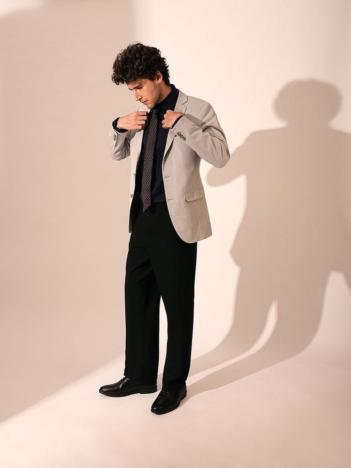 Black Relaxed Fit Tailored Trousers