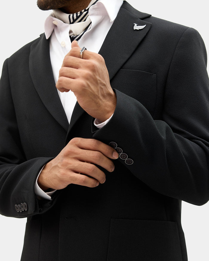 Black Solid Blazer - Rafferty