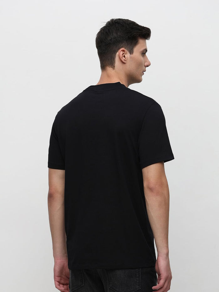 Black Solid Crew Neck T-shirt