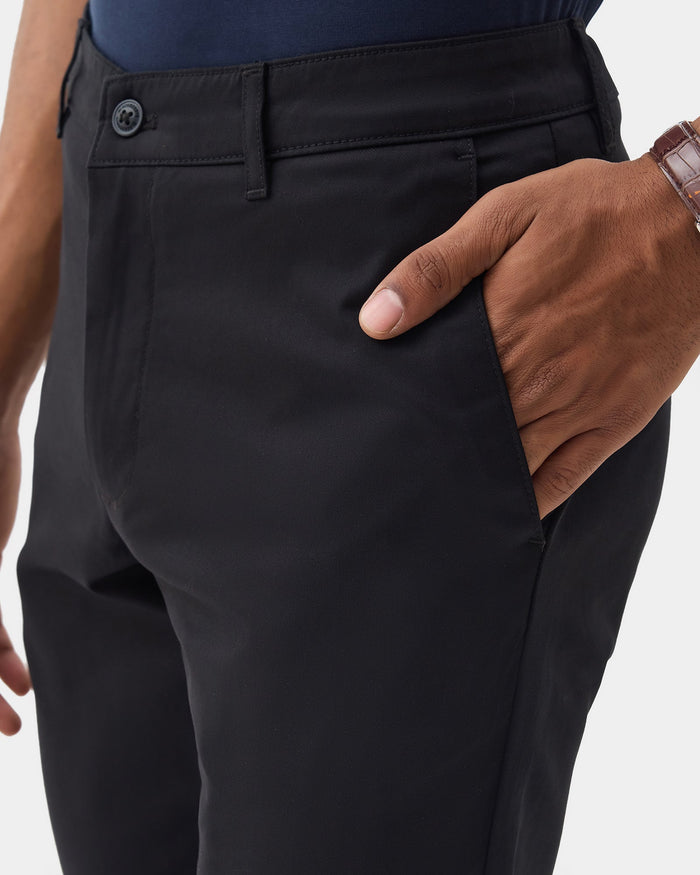 Black Solid Khakis - Sinai