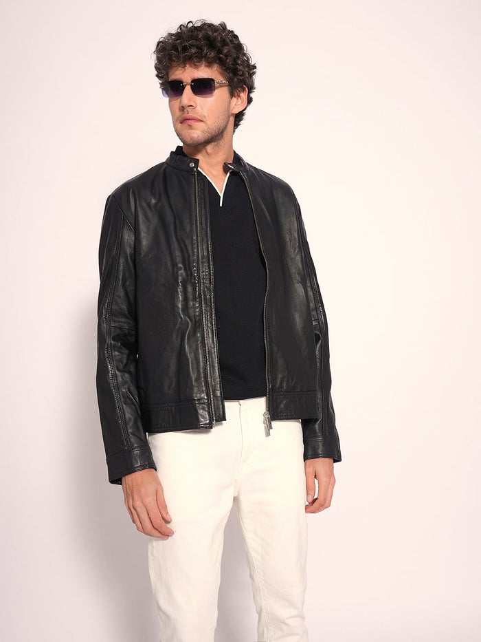 Black Split Neck Polo
