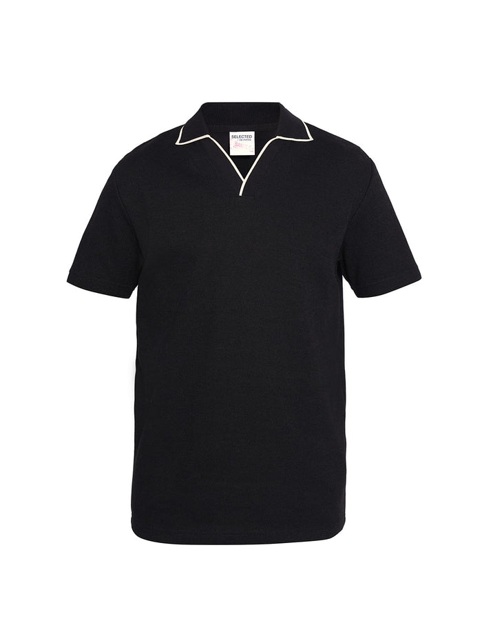 Black Split Neck Polo