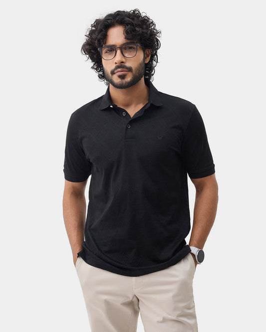 SHORT SLEEVE SLIM FIT STRUCTURE T-SHIRT