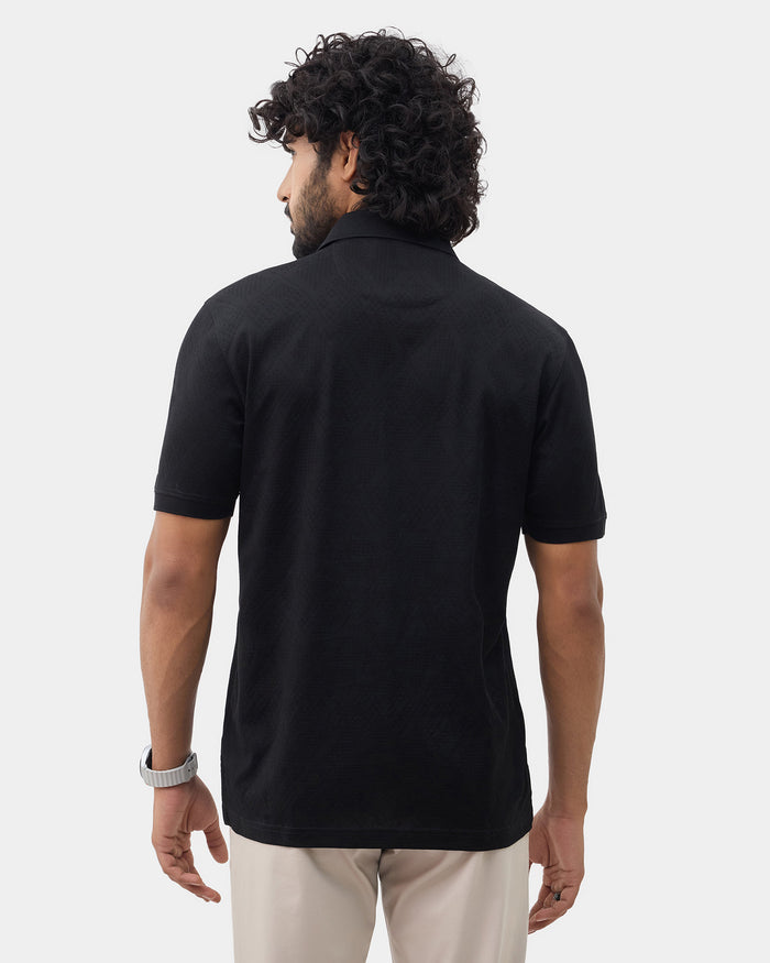 Black Textured Polo - Min Jun