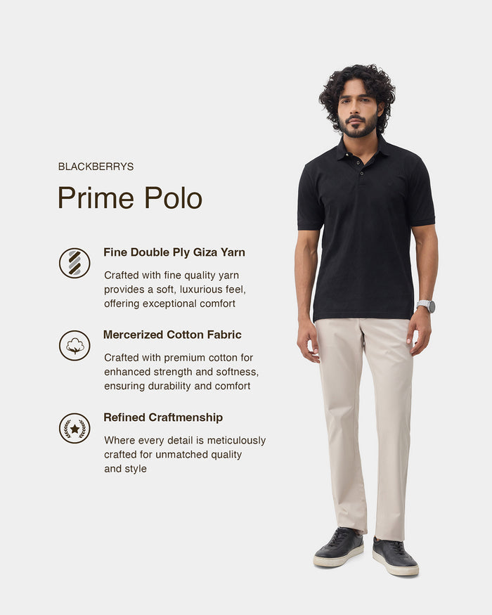 Black Textured Polo - Min Jun