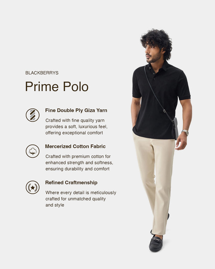 Black Textured Polo - Min Jun
