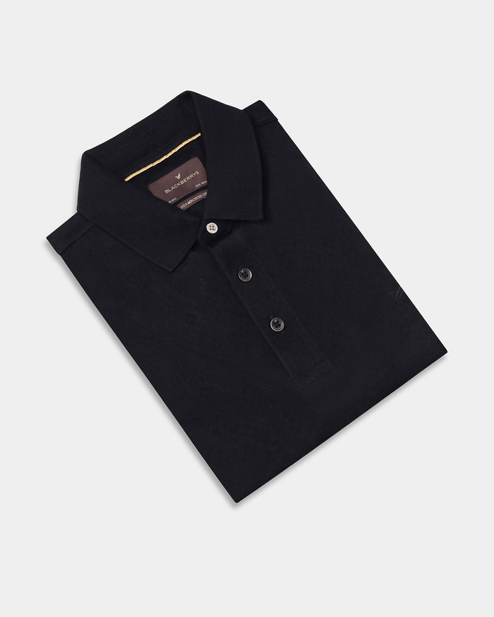 Black Textured Polo - Min Jun
