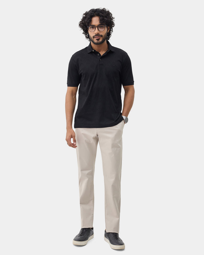 Black Textured Polo - Min Jun