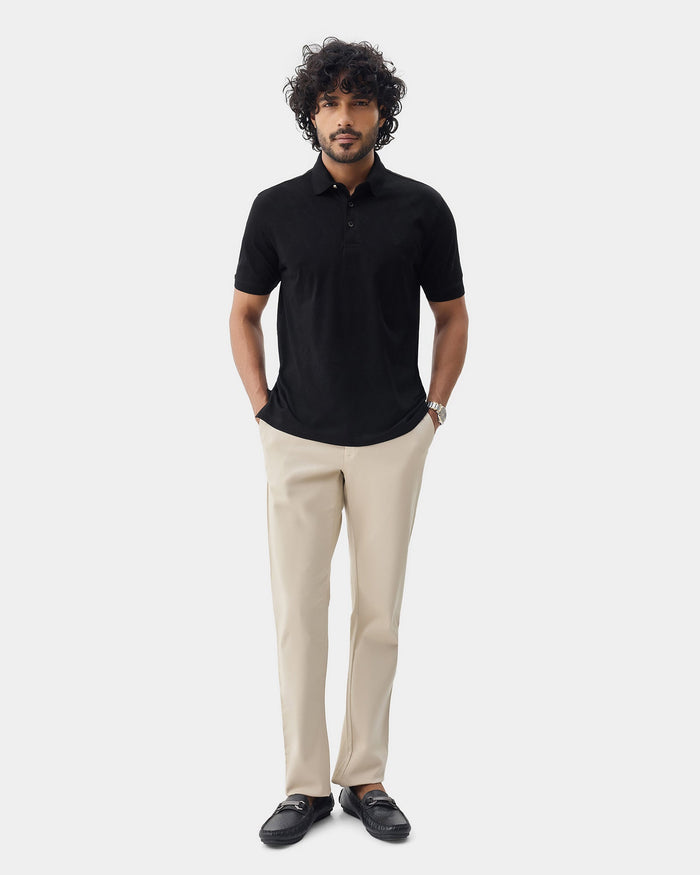 Black Textured Polo - Min Jun