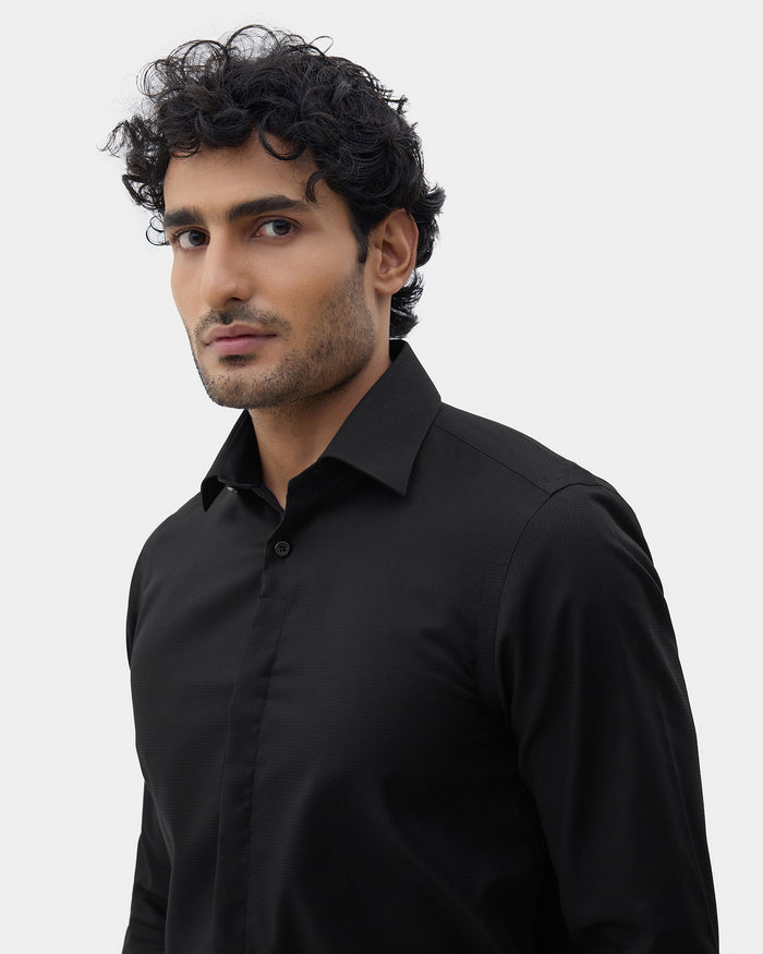 Black Textured Shirt - Veston