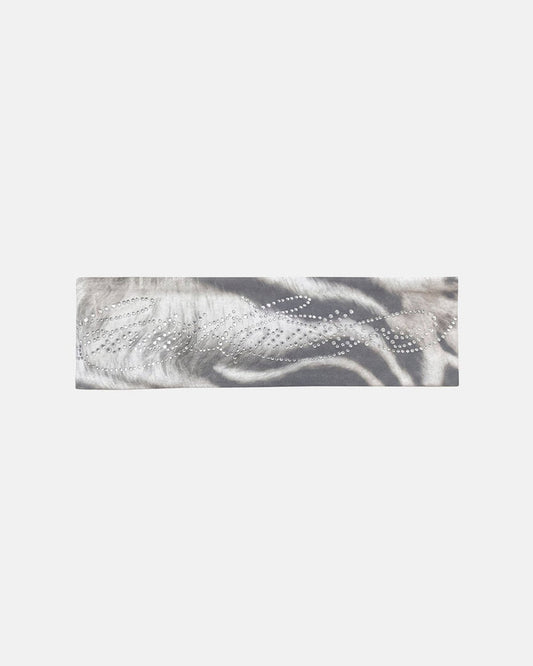 BLING HEADBAND LEOPARD - grey leopard print headband, flat lay - Cold Culture