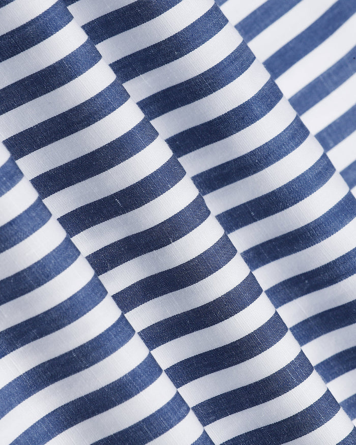 Blue Linen Stripe Shirt - Kylen