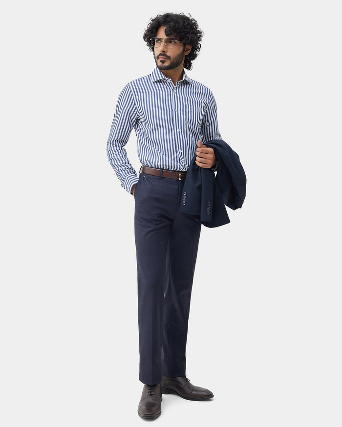 Blue Linen Stripe Shirt - Kylen
