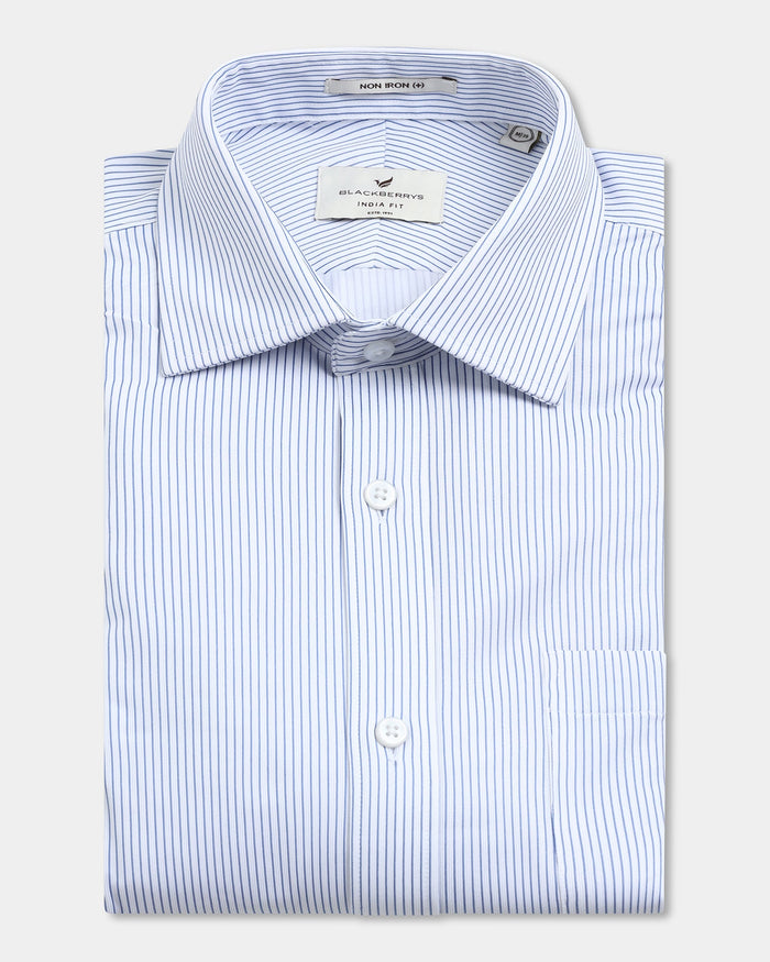 Blue Non Iron Stripe Shirt - Epic E