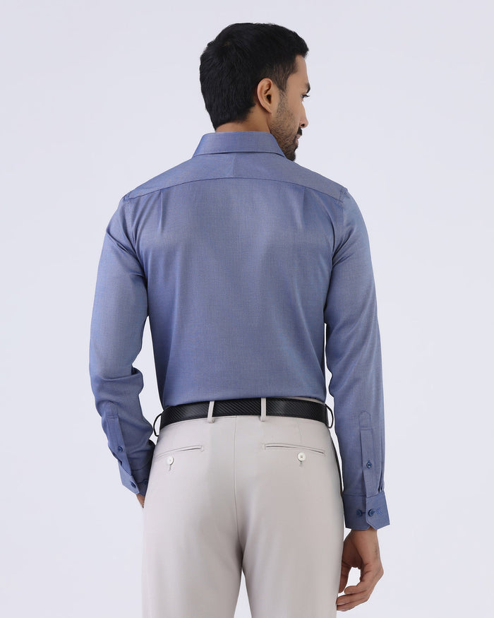 Blue Non Iron Textured Shirt - Ember