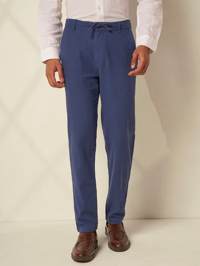 Blue Organic Cotton Slim Fit Pants