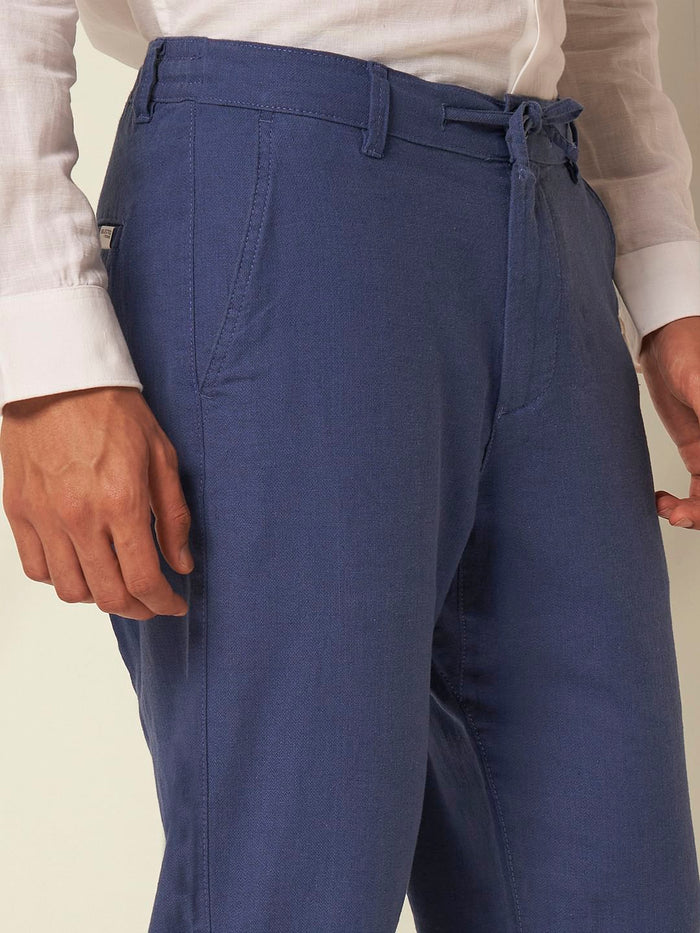 Blue Organic Cotton Slim Fit Pants