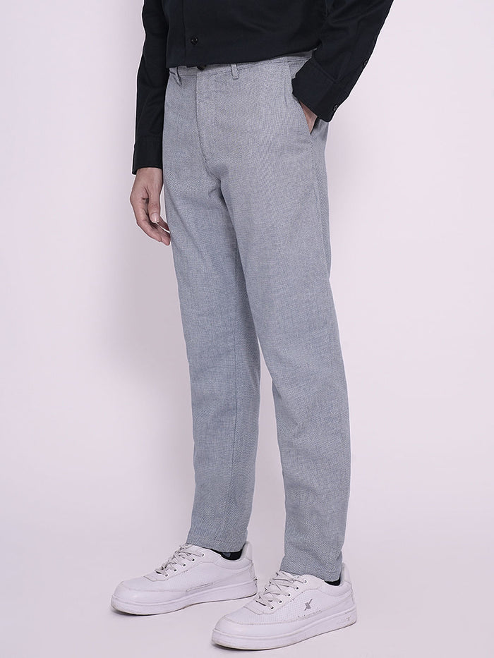 Blue Organic Cotton Structured Pants